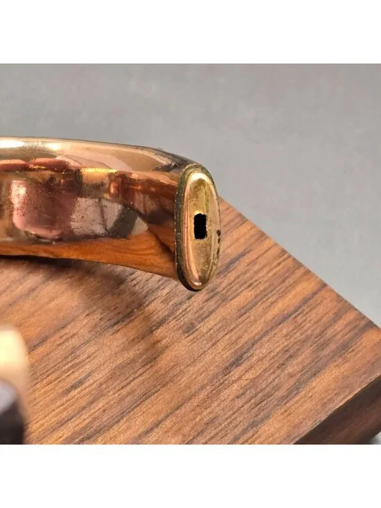 Victorian Gold Filled Scrolled Hinged Bangle Bracelet 7" Heavyweight Signed 37g - Picture 12 of 16